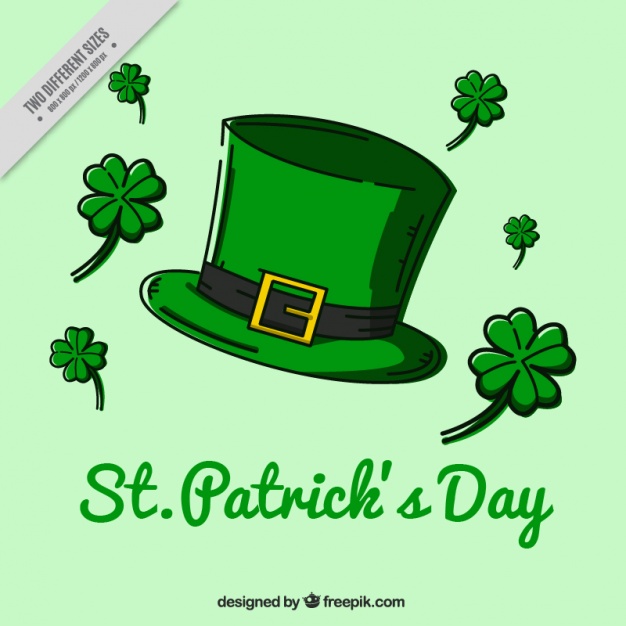 626x626 Great Background With Hat And Clover For St Patrick's Day Vector