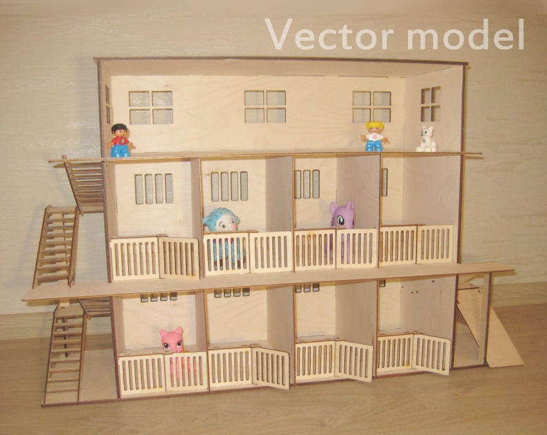 794x631 Toy Stable Drawing Barn For Toy Horses Vector Plan Laser Etsy