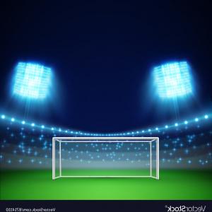 300x300 Football Arena Field With Bright Stadium Lights Vector