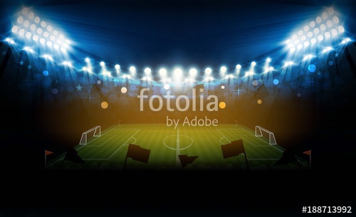 500x305 Football Arena Field With Bright Stadium Lights Vector Design