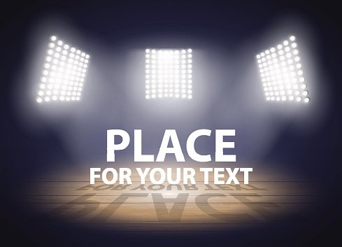 489x353 Stadium Three Spotlights On A Basketball Vector Illustration