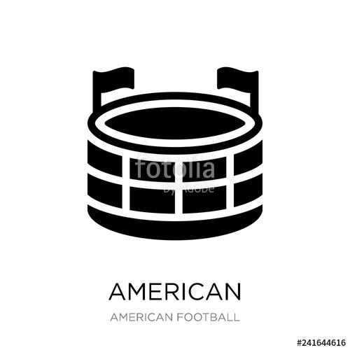 500x500 American Football Stadium Icon Vector On White Background, Ameri