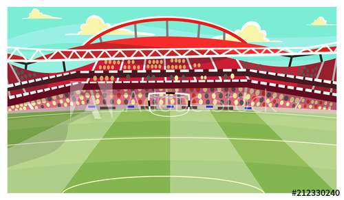 500x291 Soccer Stadium Vector Illustration Football, Arena, Field