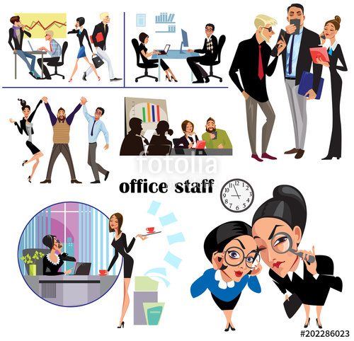 500x482 Office Staff, Vector Illustration Of Character People In Office