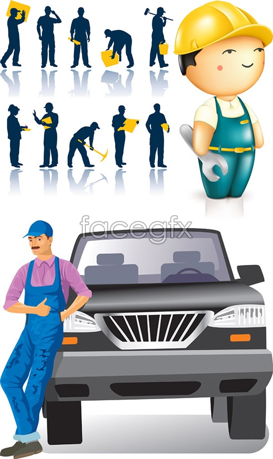 550x923 Construction Of Maintenance Staff Vector Over Millions Vectors