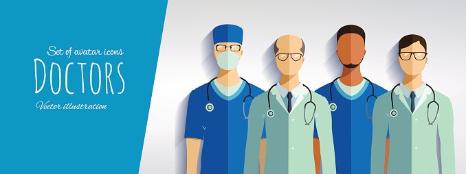 678x254 Doctors And Medical Vector Background In Flat Premium Clipart