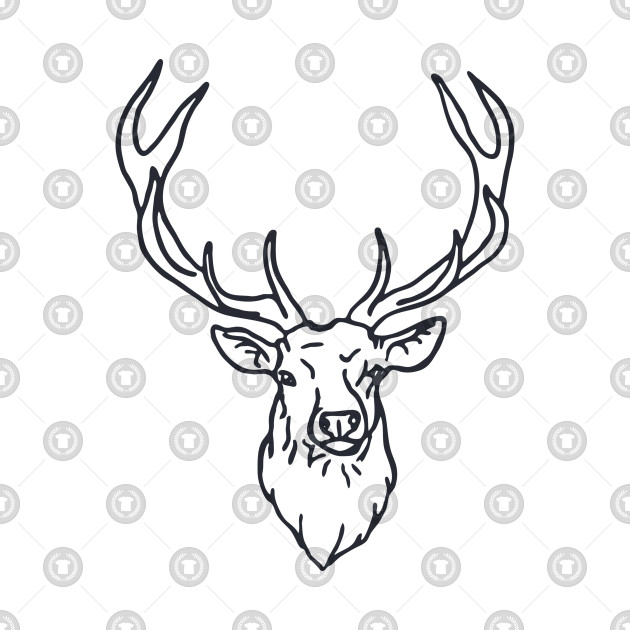 630x630 Deer Head Vector Hand Drawn