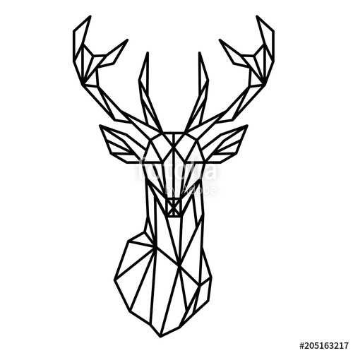500x500 Deer Head Geometric Lines Silhouette Stock Image And Royalty Free