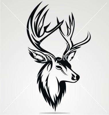 380x400 Deer Head Tribal Vector Stylized Designs For Tattoos Deer