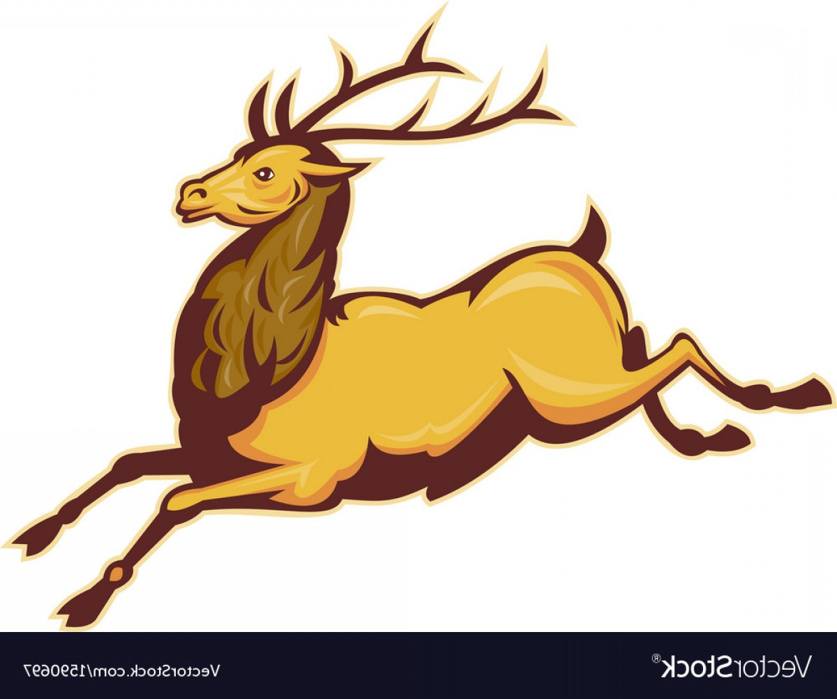 1200x1002 Stag Deer Or Buck Jumping Vector Studiogrfx