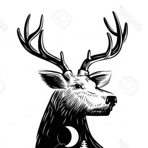 300x300 Stag Doe Head Silhouettes Vector Wallkeeper
