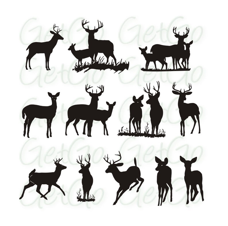 Deer Silhouette Printable Graphic Artwork Clip Art Vector Etsy 794x788 Deer Silhouette Printable Graphic Artwork Clip Art Vector Etsy