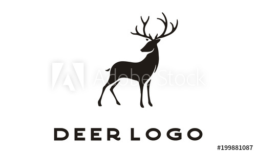 Beauty Elegant Deer Buck Stag Silhouette Logo Design 500x300 Beauty Elegant Deer Buck Stag Silhouette Logo Design