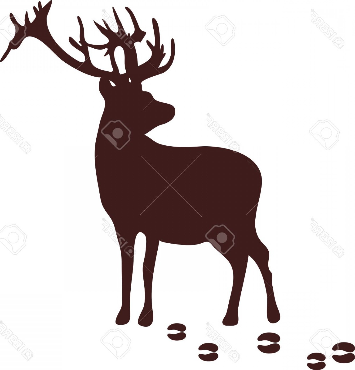 Photostock Vector Stag Silhouette With The Trails On An Isolated 1500x1560 Photostock Vector Stag Silhouette With The Trails On An Isolated