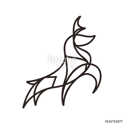 Deer Buck Stag Vector Line Art Logo Illustration Stock Image 500x500 Deer Buck Stag Vector Line Art Logo Illustration Stock Image