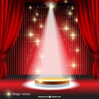 338x338 Red Curtain Spotlight Stage Vector
