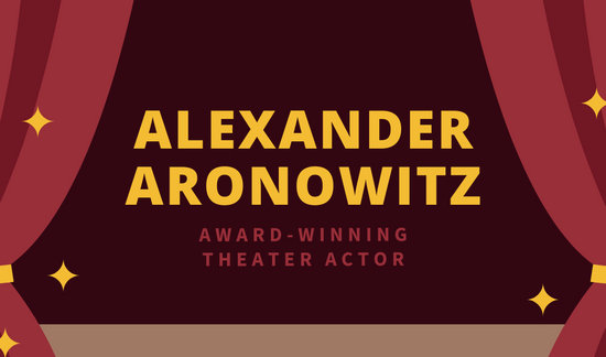 550x324 Stage Vector Illustration Theater Actor Business Card