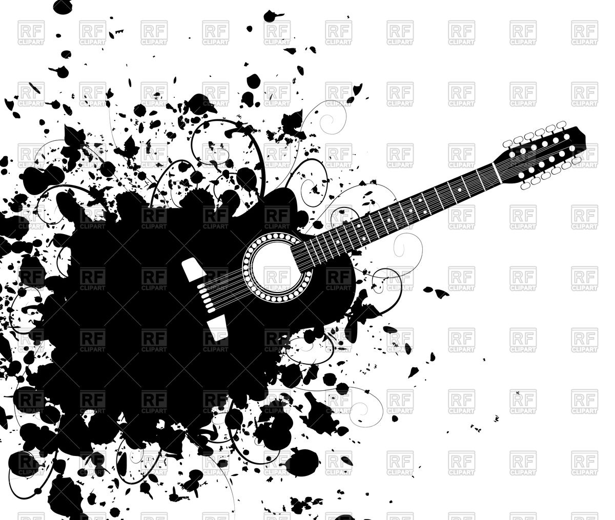 Guitar With Black Stain Vector Image Of Signs, Symbols, Maps 1200x1015 Guitar With Black Stain Vector Image Of Signs, Symbols, Maps