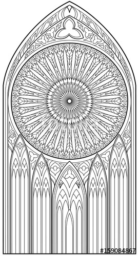 271x500 Page With Black And White Drawing Of Beautiful Medieval Gothic