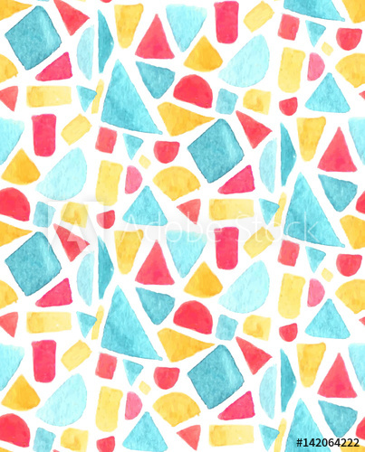 403x500 Seamless Mosaic Pattern With Watercolor Tiles Stained Glass
