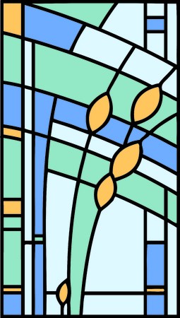 255x450 Abstract Geometric Composition In Stained Glass, Vector Royalty