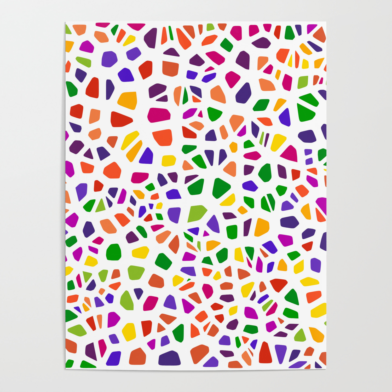 1500x1500 Stained Glass Colorful Voronoi With Fillet, Vector Abstract