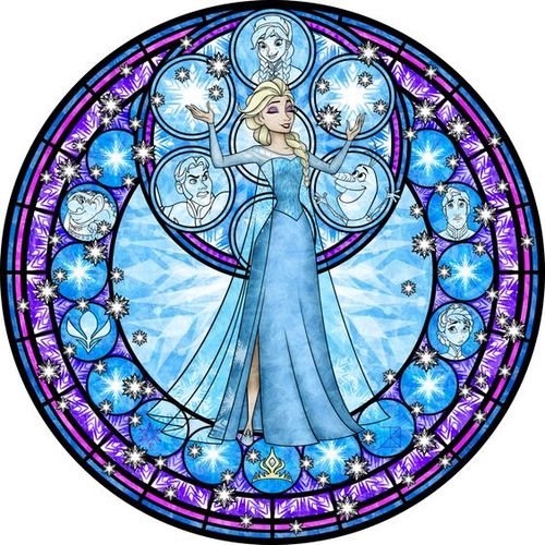 500x500 Elsa Stained Glass Vector