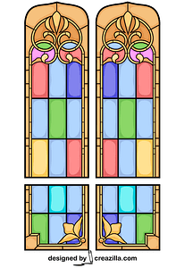 206x300 Cross Stained Glass Window Free Download Creazilla