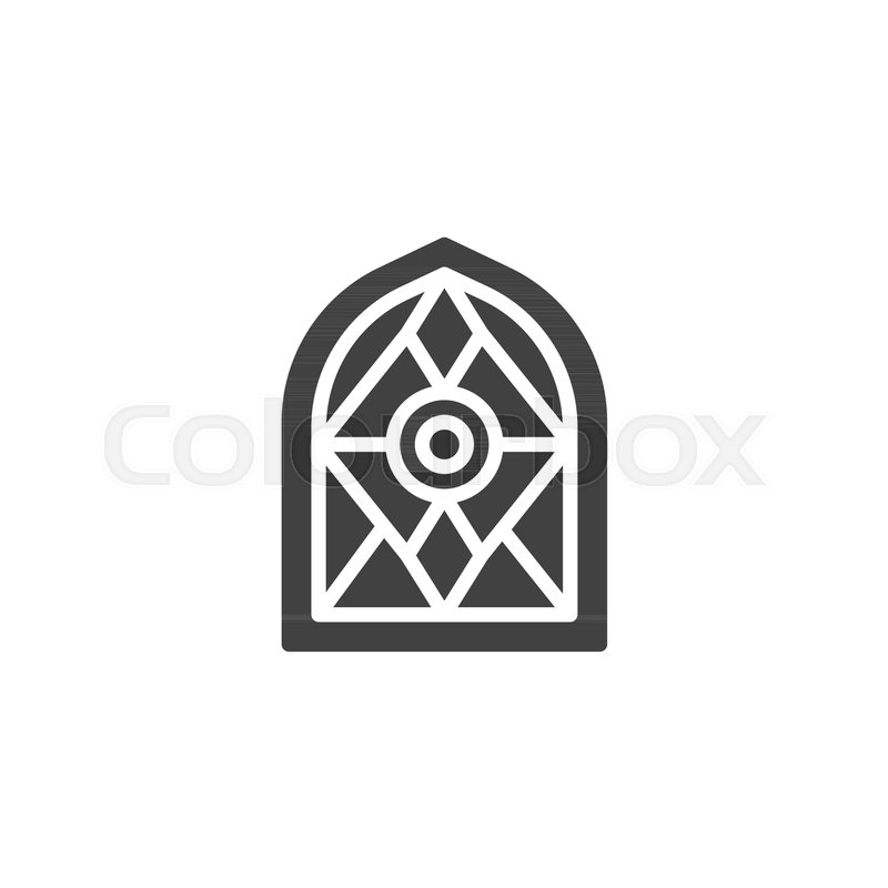 800x800 Stained Glass Window Vector Icon Stock Vector Colourbox