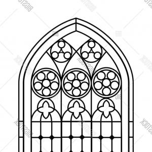 300x300 Stock Illustration Gothic Windows Vintage Frames Church Stained