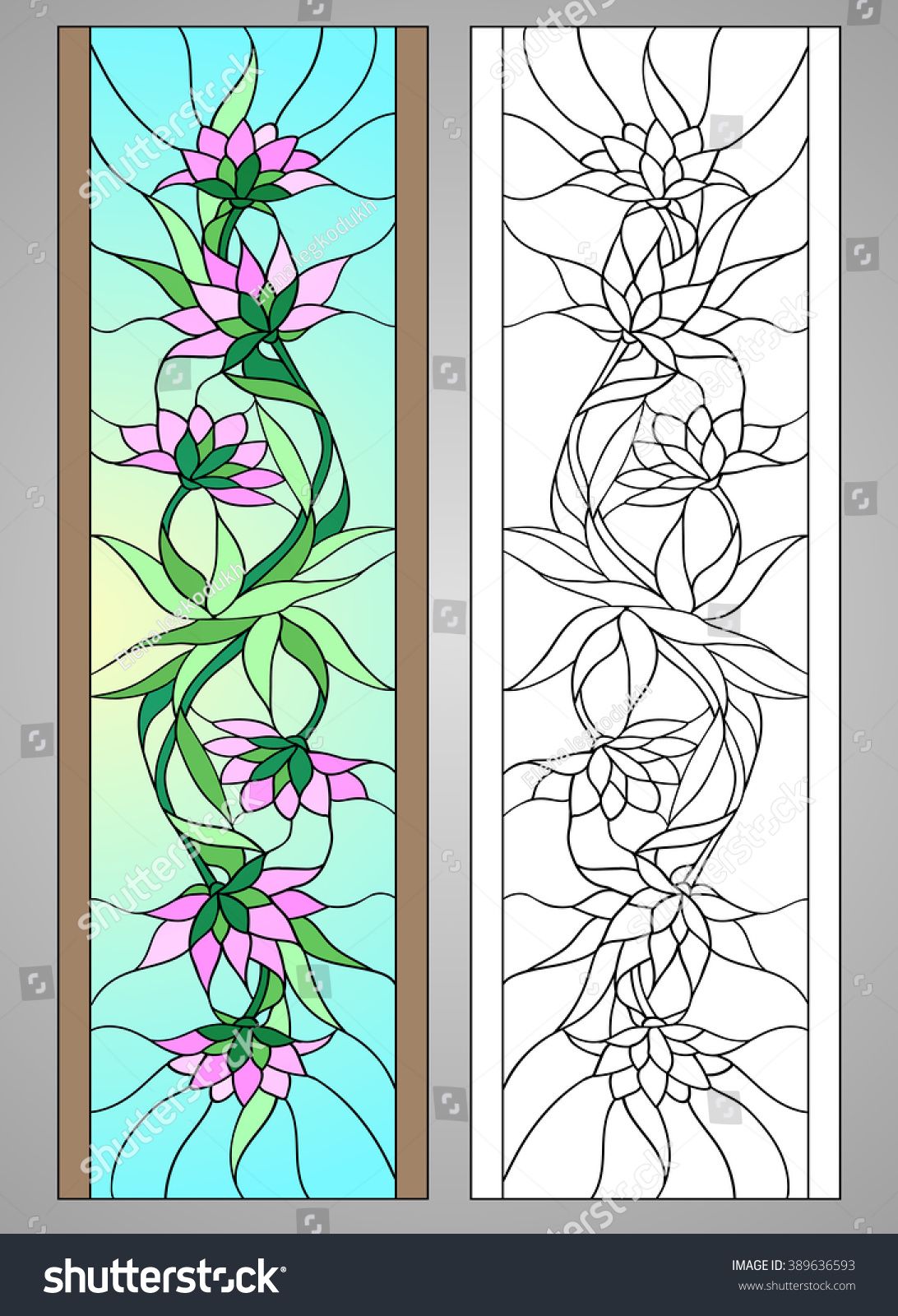 1092x1600 Vector Illustration With Flowers Lotus, Water Lily, Magnolia