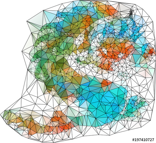 500x460 Beautiful Mosaic Multicolor Dragon The Imitation Of The Stained