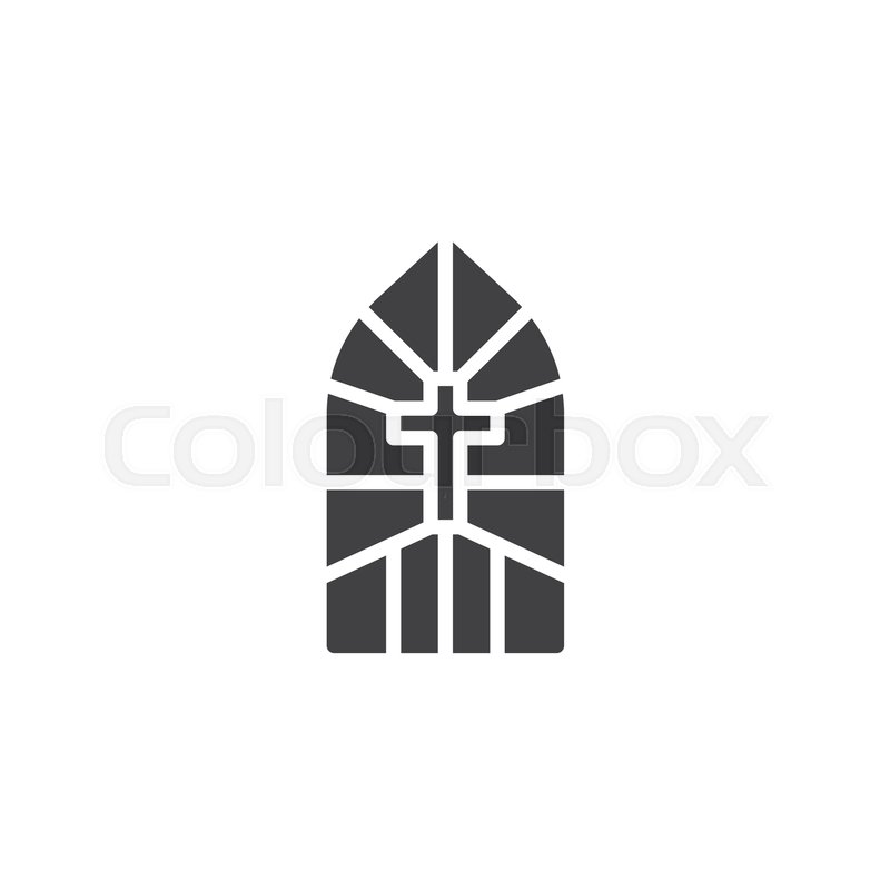 800x800 Church Stain Glass Window Vector Icon Stock Vector Colourbox