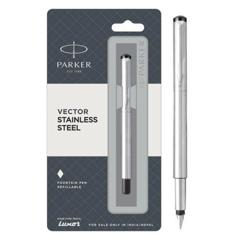 500x500 Parker Vector Stainless Steel Fountain Pen With Stainless Steel