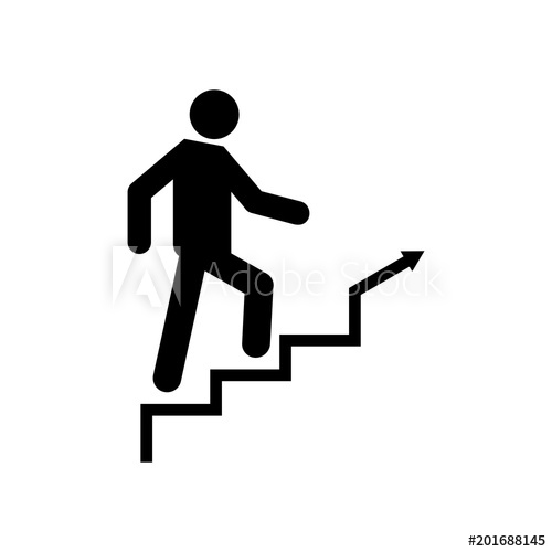 500x500 Man Climbing Stairs Vector Icon
