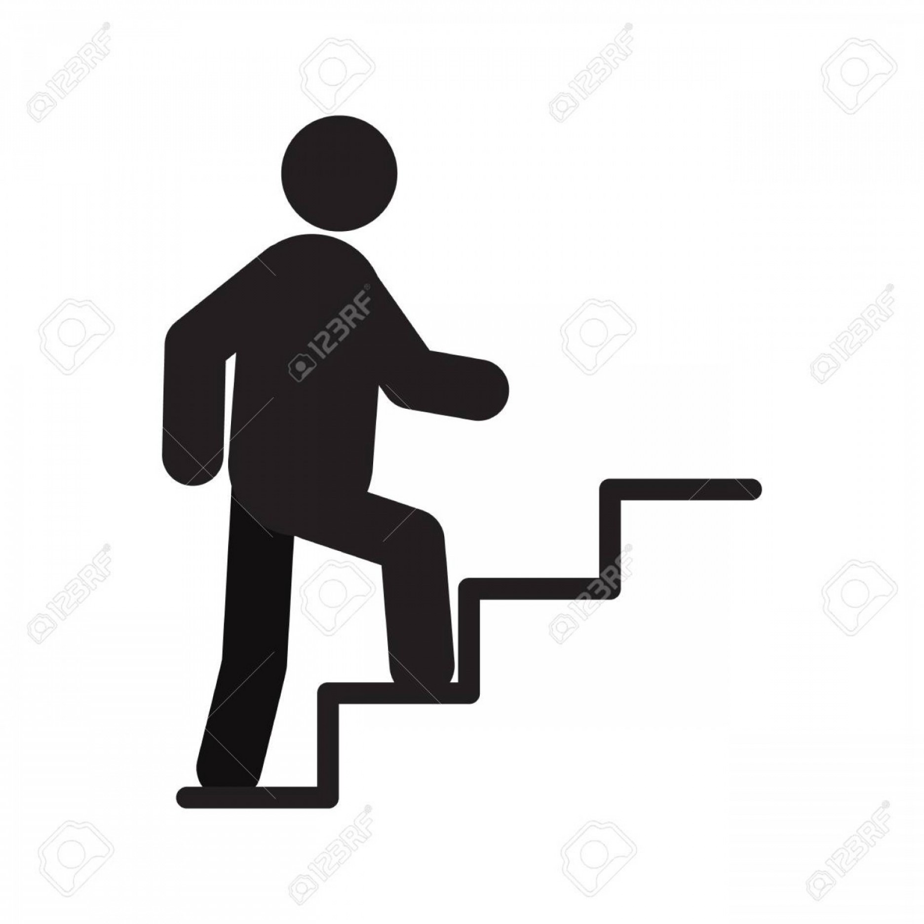 1872x1872 Photostock Vector Man Walking Up Stairs Silhouette Icon Career