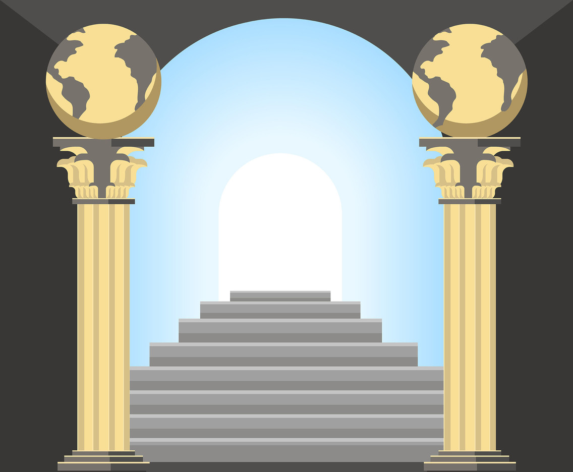 1136x936 Pillars And Stairs Vector Vector Art Graphics