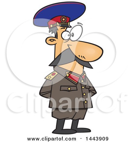 450x470 Clipart Of A Cartoon Man, Joseph Stalin, Standing With His Hands