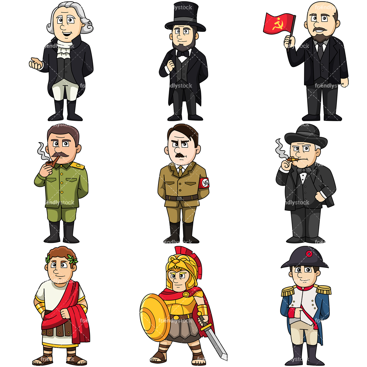 1200x1200 Historical Figures Cartoon Vector Clipart