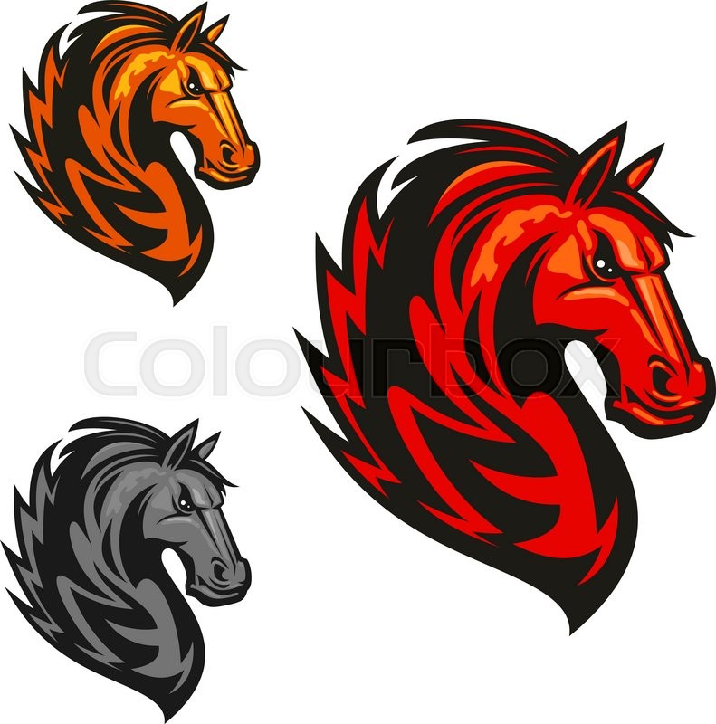 791x800 Furious And Proud Horse Stallion Stock Vector Colourbox