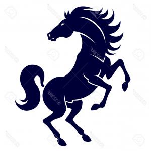 300x300 Photostock Vector Silhouette Of Strong Powerful Horse Rearing