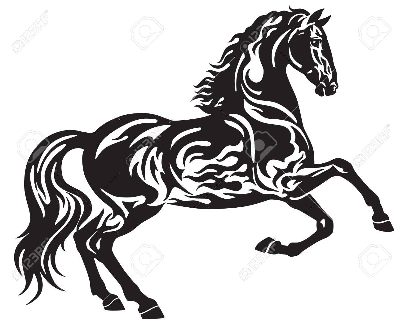 1300x1055 Stock Vector Horse Sketches In Black Stallion Horse