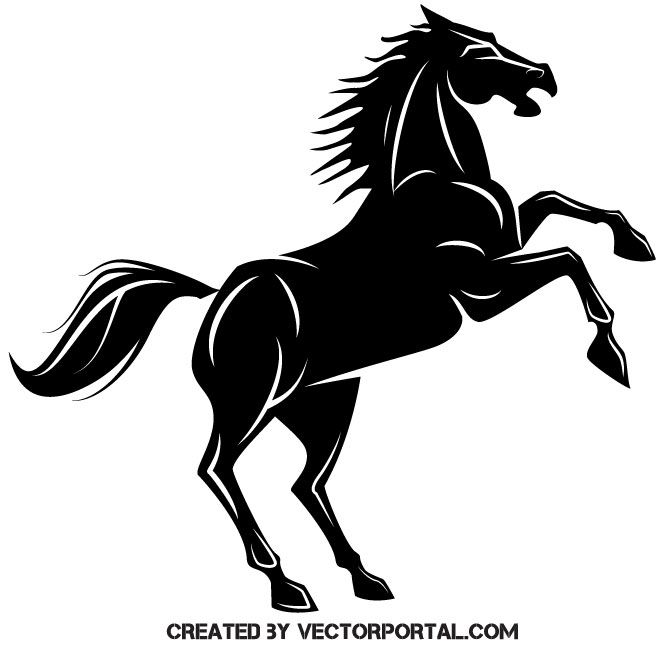 660x660 Black Stallion Vector Silhouette Animal Vectors In Black