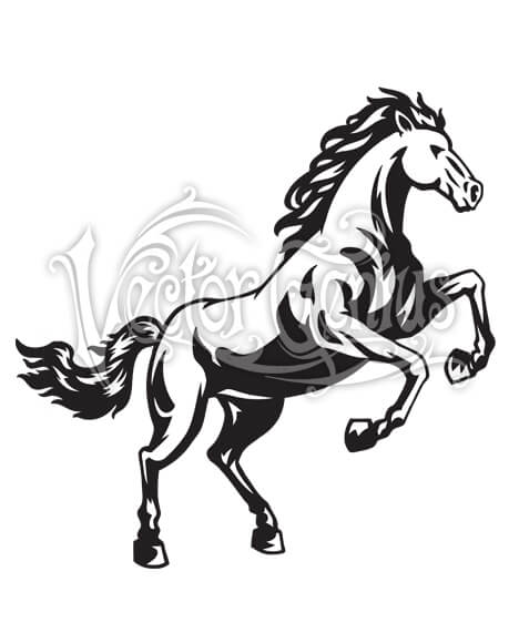468x580 Bucking Stallion Clipart