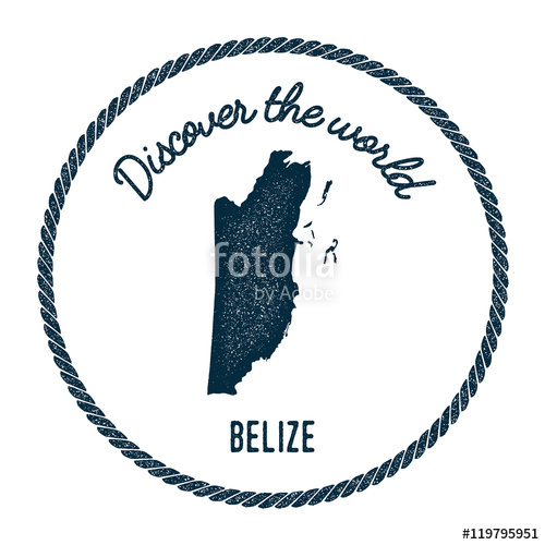 500x500 Vintage Discover The World Rubber Stamp With Belize Map Hipster