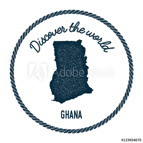 500x500 Vintage Discover The World Rubber Stamp With Ghana Map Hipster