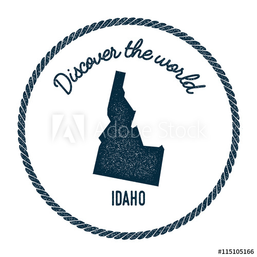 500x500 Idaho Map In Vintage Discover The World Rubber St Hipster