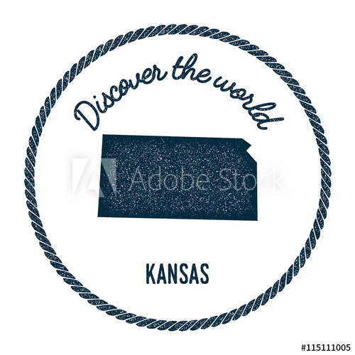 500x500 Kansas Map In Vintage Discover The World Rubber St Hipster