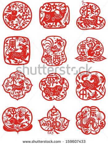 349x470 Vector Illustration Of Chinese Zodiac Signs