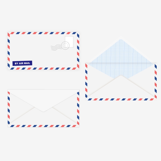 640x640 Isolated Vector Envelope With Air Mail And Postal Stamp Chop